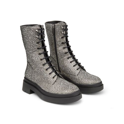 High-top leather shoes