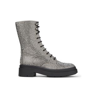 High-top leather shoes